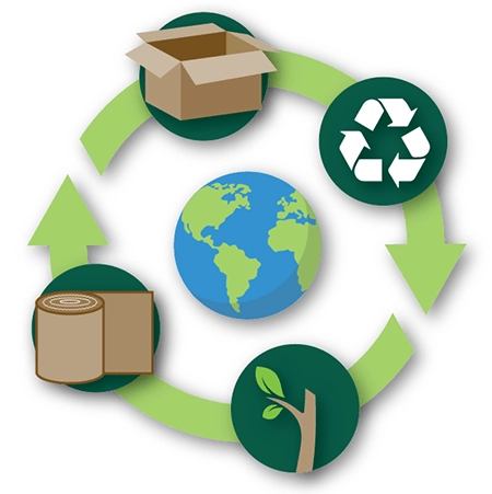 corrugated sustainability recycling illustraion