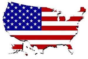 Map of United States with American Flag for national coverage