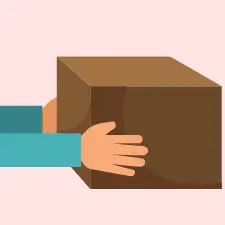 hands delivering a shipping box