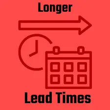 calendar clock and arrow for longer lead times