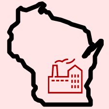 Map of Wisconsin With a Manufacturing Plant