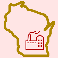 Map of Wisconsin With a Manufacturer