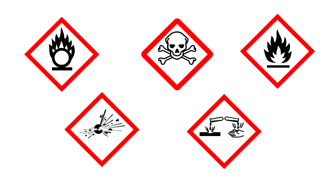 hazardous dangerous poisonous and other danger symbols