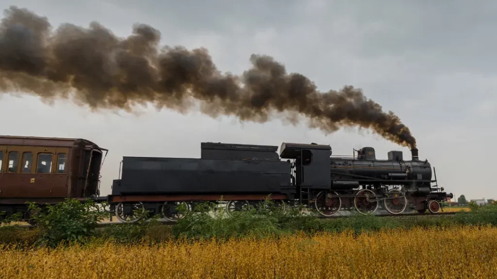 steam locomotive aka an "Iron Horse"