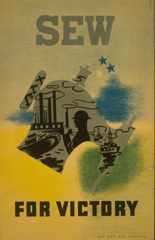wwII poster reads sew for victory 1947