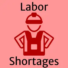worker with text: labor shortages 