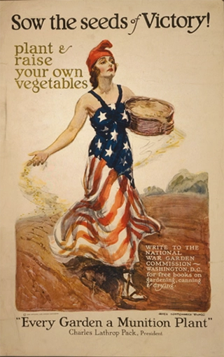 WWI sign sowing seeds for victory gardens