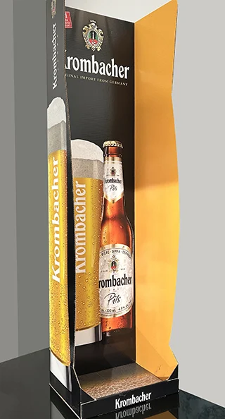 attractive branded product retail display for beer
